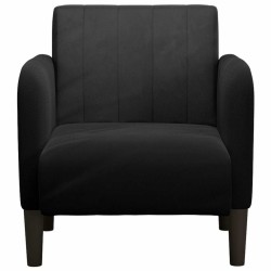 Fauteuil avec accoudoirs noir 54 cm velours 