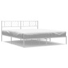 Cadre de lit métal sans matelas et tête de lit blanc 193x203 cm 