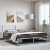Cadre de lit métal sans matelas et tête de lit blanc 193x203 cm 