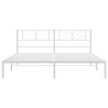 Cadre de lit métal sans matelas et tête de lit blanc 193x203 cm 