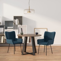 Chaises à manger lot de 2 Bleu Velours 