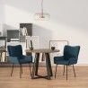Chaises à manger lot de 2 Bleu Velours 