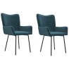 Chaises à manger lot de 2 Bleu Velours 