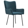Chaises à manger lot de 2 Bleu Velours 