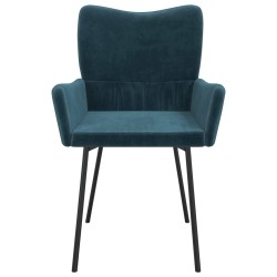 Chaises à manger lot de 2 Bleu Velours 