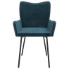 Chaises à manger lot de 2 Bleu Velours 