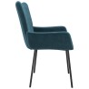 Chaises à manger lot de 2 Bleu Velours 