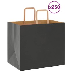 Sacs en papier 250 pcs avec poignées noir 32x22x28 cm 