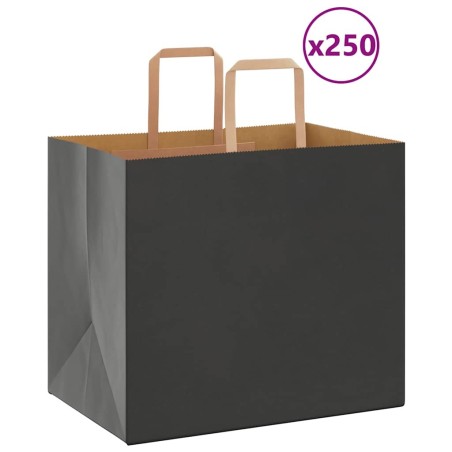 Sacs en papier 250 pcs avec poignées noir 32x22x28 cm 
