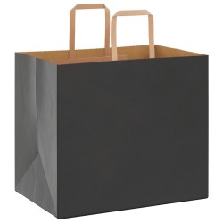 Sacs en papier 250 pcs avec poignées noir 32x22x28 cm 