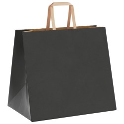 Sacs en papier 250 pcs avec poignées noir 32x22x28 cm 