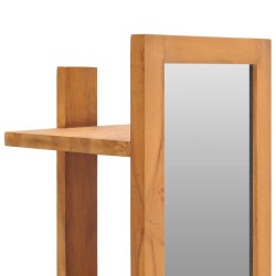 Miroir mural avec étagères 30x30x120 cm Bois de teck massif 