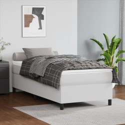 Cadre de lit sans matelas blanc 90x190 cm similicuir 