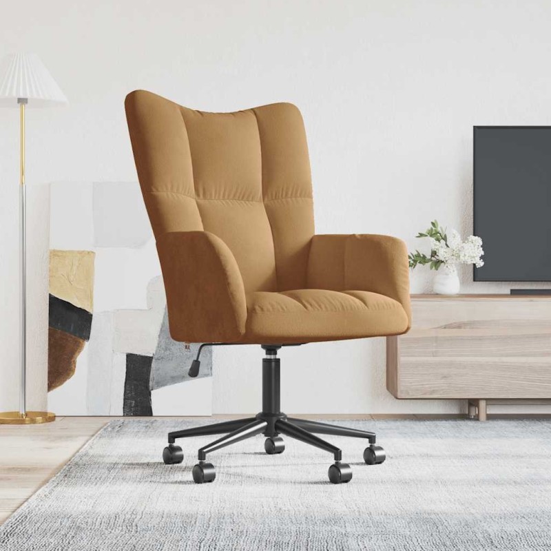 Chaise de relaxation Marron Velours 