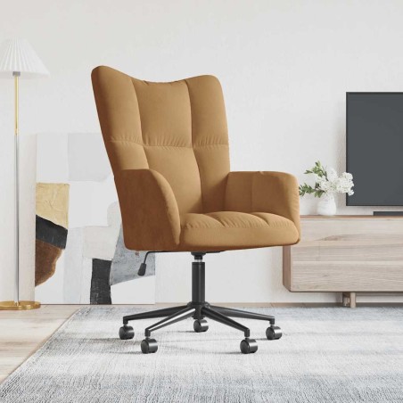 Chaise de relaxation Marron Velours 