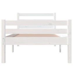 Cadre de lit sans matelas blanc bois massif 90x190 cm 
