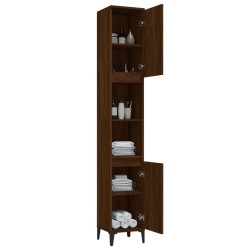 Armoire de bain chêne marron 30x30x190 cm bois d'ingénierie 