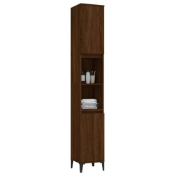 Armoire de bain chêne marron 30x30x190 cm bois d'ingénierie 