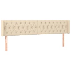 Tête de lit avec oreilles Crème 183x16x78/88 cm Tissu 