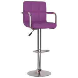 Tabourets de bar lot de 2 violet similicuir 