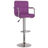 Tabourets de bar lot de 2 violet similicuir 