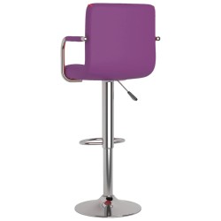 Tabourets de bar lot de 2 violet similicuir 