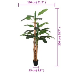 Bananier artificiel 22 feuilles 200 cm vert 