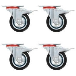 16 pcs Roulettes pivotantes 75 mm 