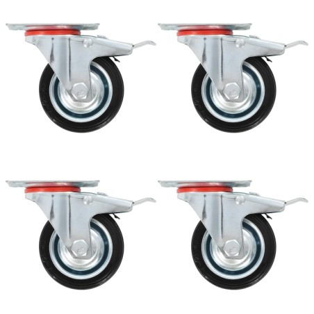 16 pcs Roulettes pivotantes 75 mm 