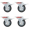 16 pcs Roulettes pivotantes 75 mm 