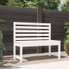 Banc de jardin blanc 109 cm bois massif de pin 