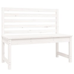 Banc de jardin blanc 109 cm bois massif de pin 