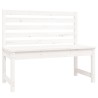Banc de jardin blanc 109 cm bois massif de pin 