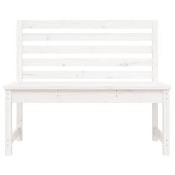 Banc de jardin blanc 109 cm bois massif de pin 