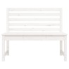 Banc de jardin blanc 109 cm bois massif de pin 