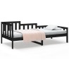 Lit de jour sans matelas noir 90x200 cm bois de pin massif 