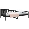 Lit de jour sans matelas noir 90x200 cm bois de pin massif 