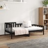 Lit de jour sans matelas noir 90x200 cm bois de pin massif 