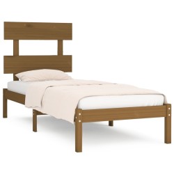 Cadre de lit sans matelas marron miel 100x200 cm bois massif 