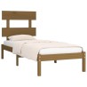 Cadre de lit sans matelas marron miel 100x200 cm bois massif 