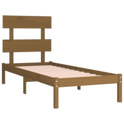 Cadre de lit sans matelas marron miel 100x200 cm bois massif 