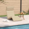 Chaise longue pliante beige 175x54x8,5 cm tissu oxford 