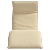 Chaise longue pliante beige 175x54x8,5 cm tissu oxford 