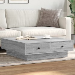 Table basse Sonoma gris 90x90x28 cm Bois d'ingénierie 
