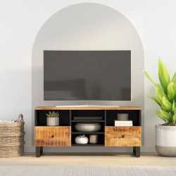 Meuble TV 100x33x46 cm bois de manguier et d'ingénierie 