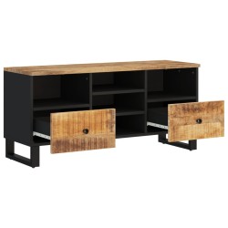 Meuble TV 100x33x46 cm bois de manguier et d'ingénierie 