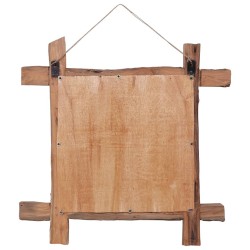 Miroir à bûches Naturel 70x70 cm bois de teck recyclé 