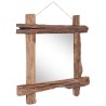 Miroir à bûches Naturel 70x70 cm bois de teck recyclé 