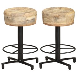 Tabourets de bar lot de 2 52 cm bois de manguier massif 