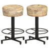 Tabourets de bar lot de 2 52 cm bois de manguier massif 